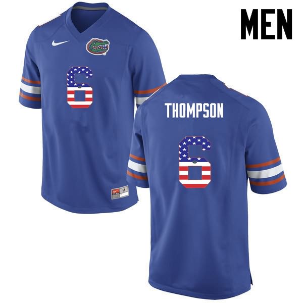 NCAA Florida Gators Deonte Thompson Men's #6 USA Flag Fashion Nike Blue Stitched Authentic College Football Jersey NCD1464EC